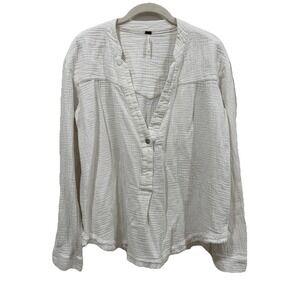 Women's‎ Free People Peasant Top Blouse White Gauze Cotton Size Medium M